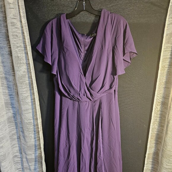 Ever Pretty Purple Flutter Sleeve Dress Size 1XL - Picture 1 of 6